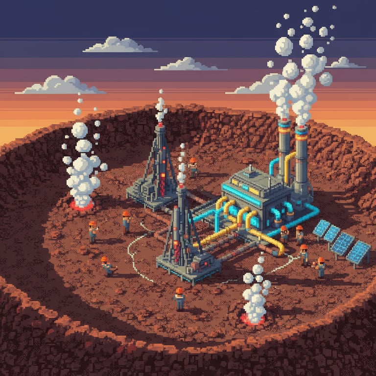 Geothermal Energy Study — AI-generated collectible card | The Dhamar Crater