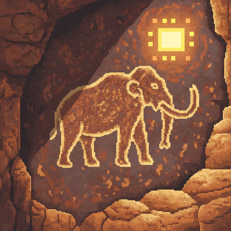 Sand Island Megafauna — AI-generated collectible card | Sand Island Petroglyphs