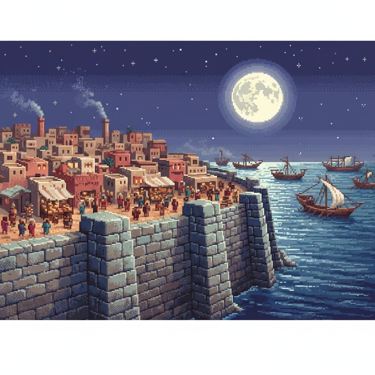Arwad: Echoes of Stone — AI-generated collectible card | Megalithic Seawall 