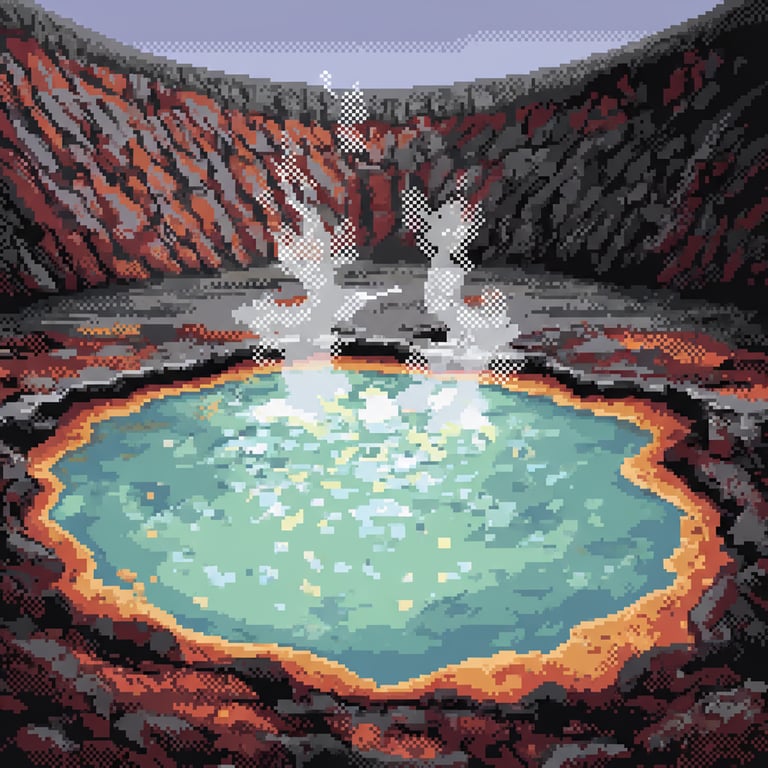 Geothermal Springs — AI-generated collectible card | The Dhamar Crater