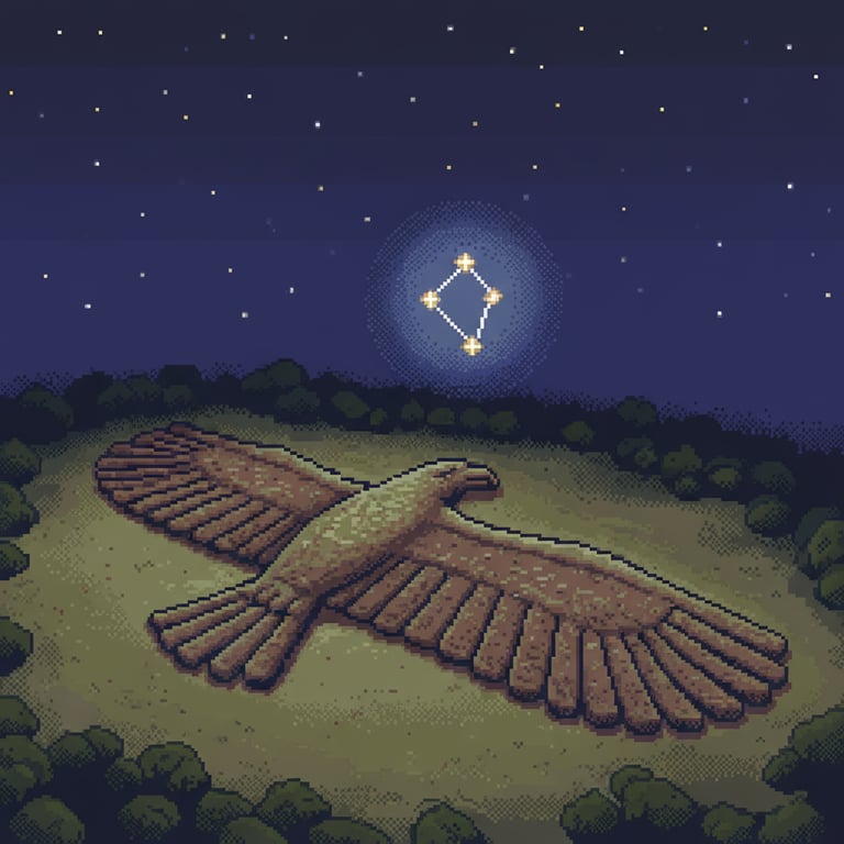 Celestial Serpent Alignment — AI-generated collectible card | Effigy Mounds Iowa