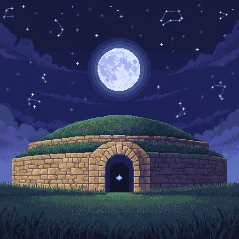 Celestial Alignments — AI-generated collectible card | Cerveteri Necropolis 