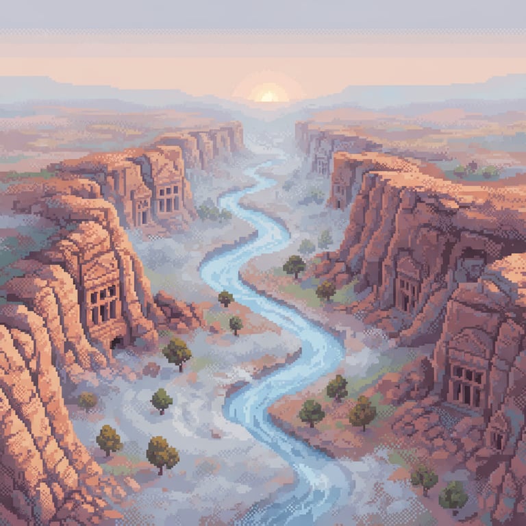 The Rock-Cut Necropolis — AI-generated collectible card | Broken Lions' Rock