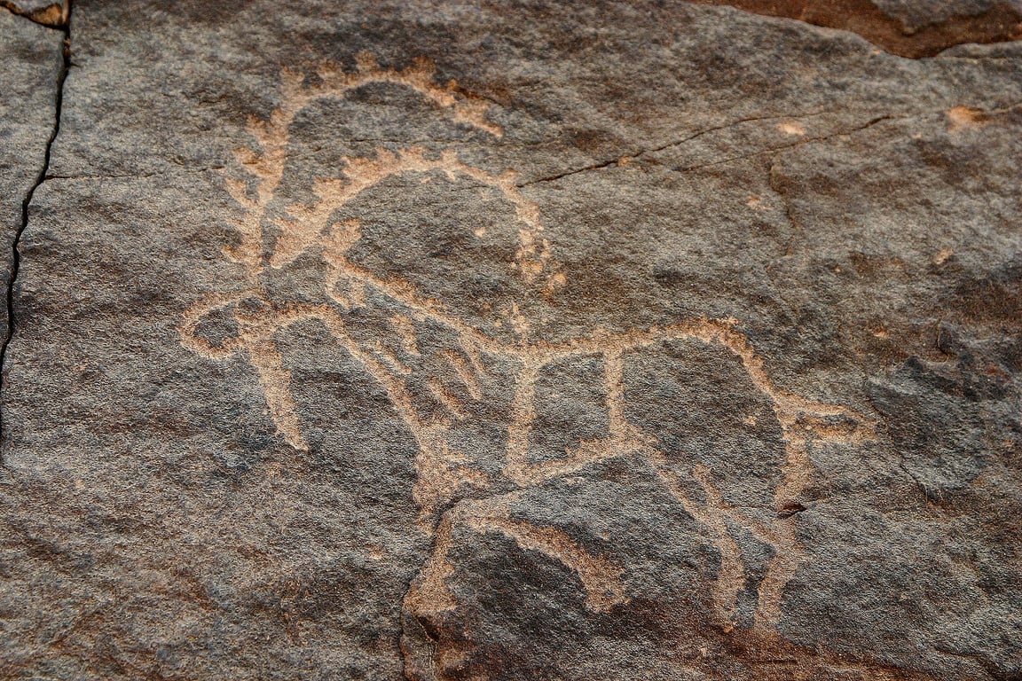 Petroglyph At Bir Hima In Saudi Arabia — Bir Hima