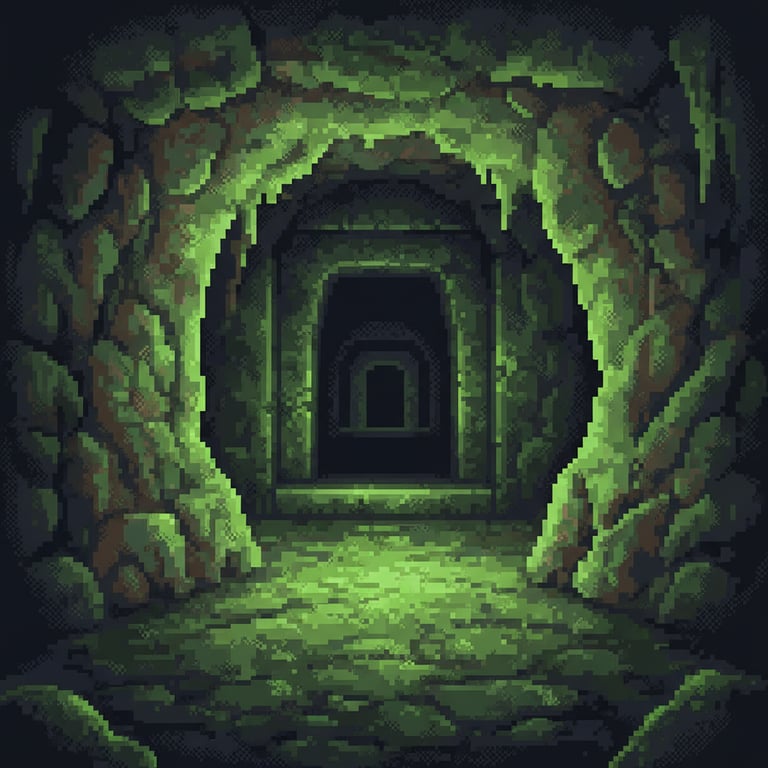 Luminous Moss Grotto — AI-generated collectible card | Yoshimi Hundred Caves