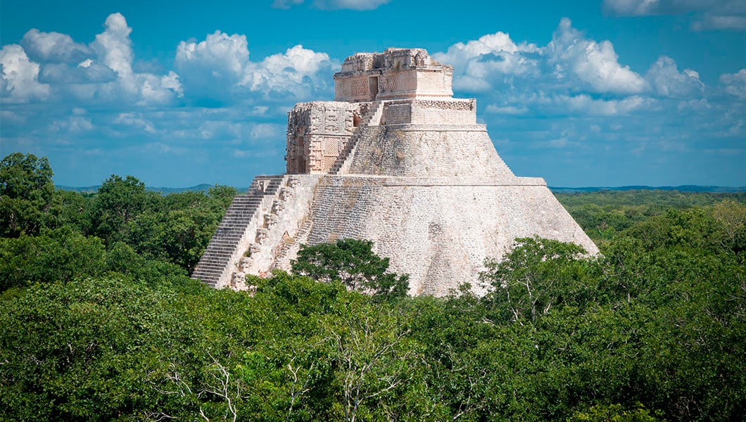 Uxmal Pyramid Of The Magician In Sunlight — Pyramid of the Magician