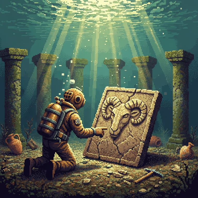 Submerged Secrets — AI-generated collectible card | Sanguanmiao Han Dynasty Tombs