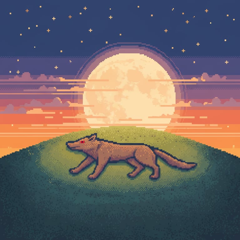 Celestial Wolf Alignment — AI-generated collectible card | Effigy Mounds Iowa