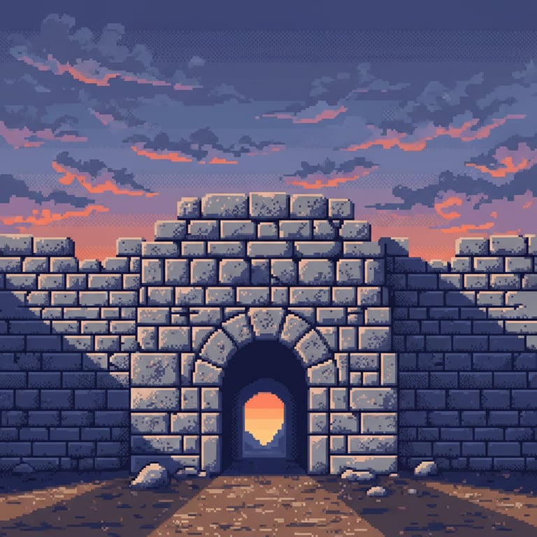 Alatri: Shadowed Portal — AI-generated collectible card | Alatri Cyclopean Walls