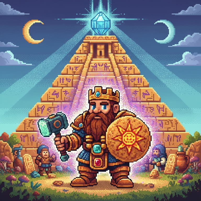 The Dwarf King — AI-generated collectible card | Pyramid of the Magician