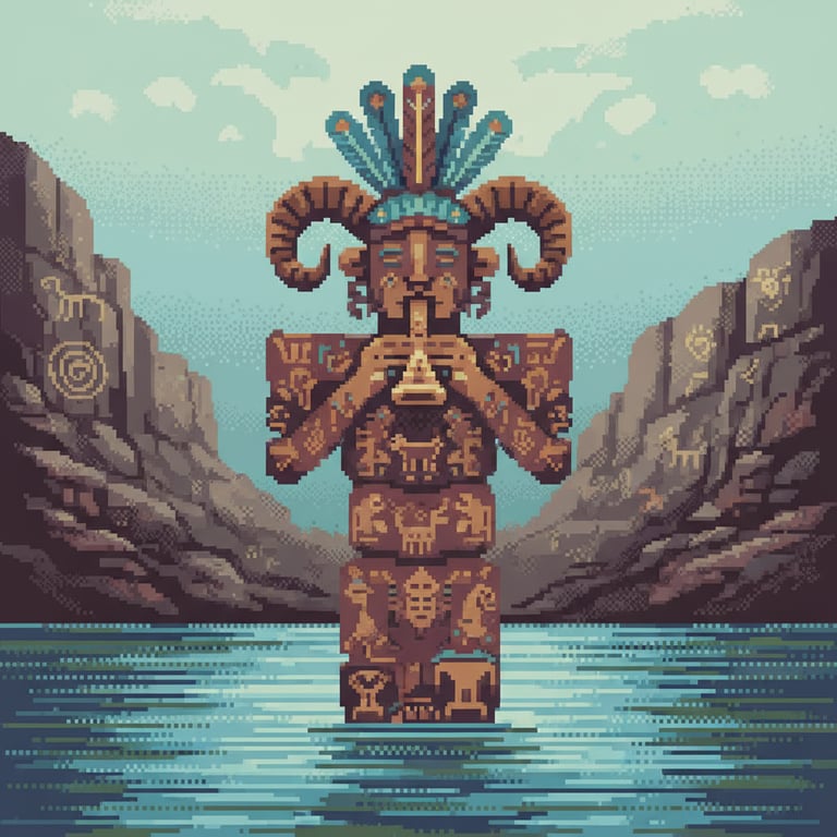 Ancient River Spirit — AI-generated collectible card | Sand Island Petroglyphs