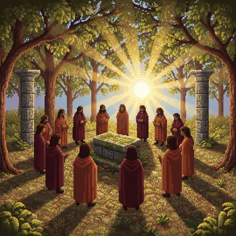 Sacred Beechwood Ceremony — AI-generated collectible card | Etruscan Tomb of Faggeto