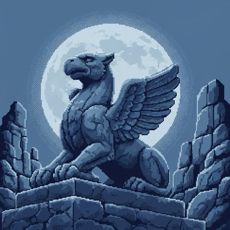 Gryphon Sentinel’s Slumber — AI-generated collectible card | Broken Lions' Rock