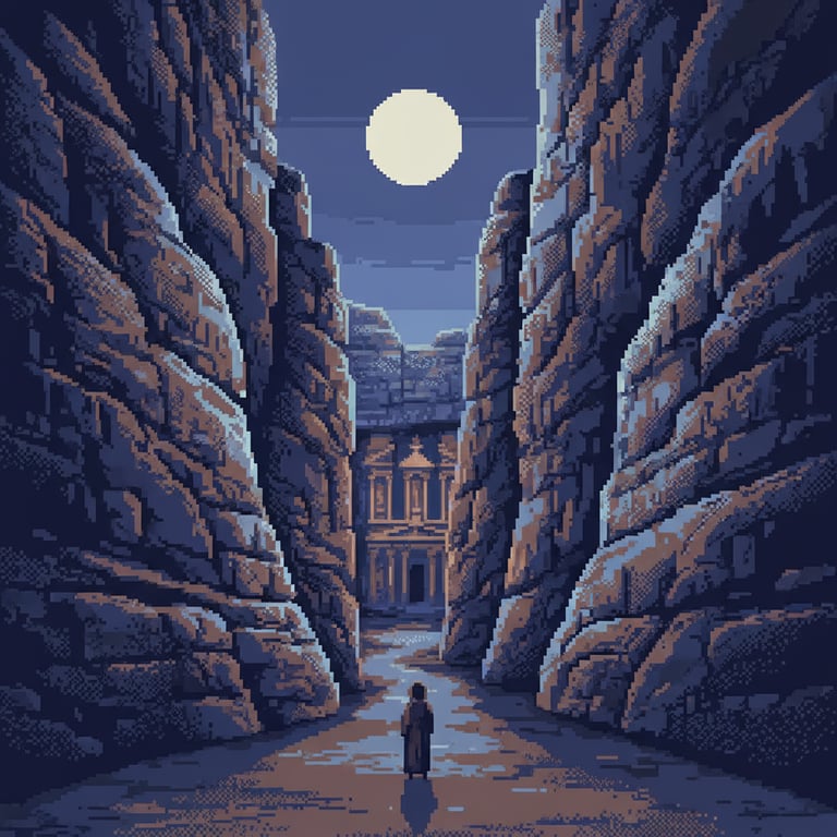 The Siq's Whispers — AI-generated collectible card | Petra