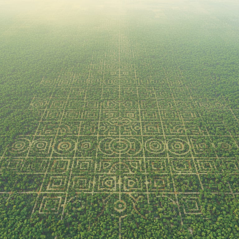 Forest Grid Geoglyph — AI-generated collectible card | The Upano Valley