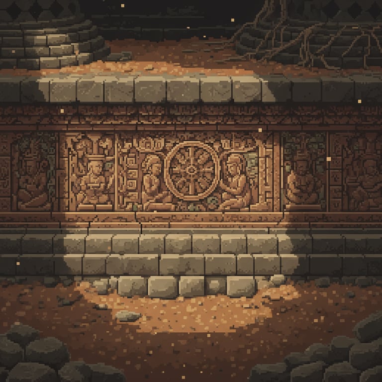 The Enigmatic Hidden Foot — AI-generated collectible card | Borobudur Temple