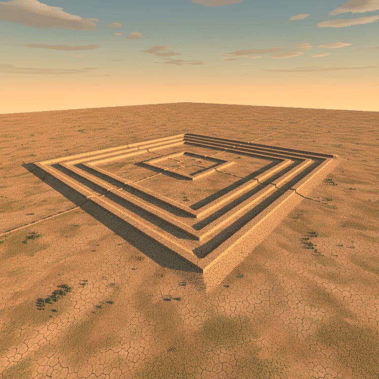 The Ushtogay Square — AI-generated collectible card | Mangystau’s Geoglyphs

