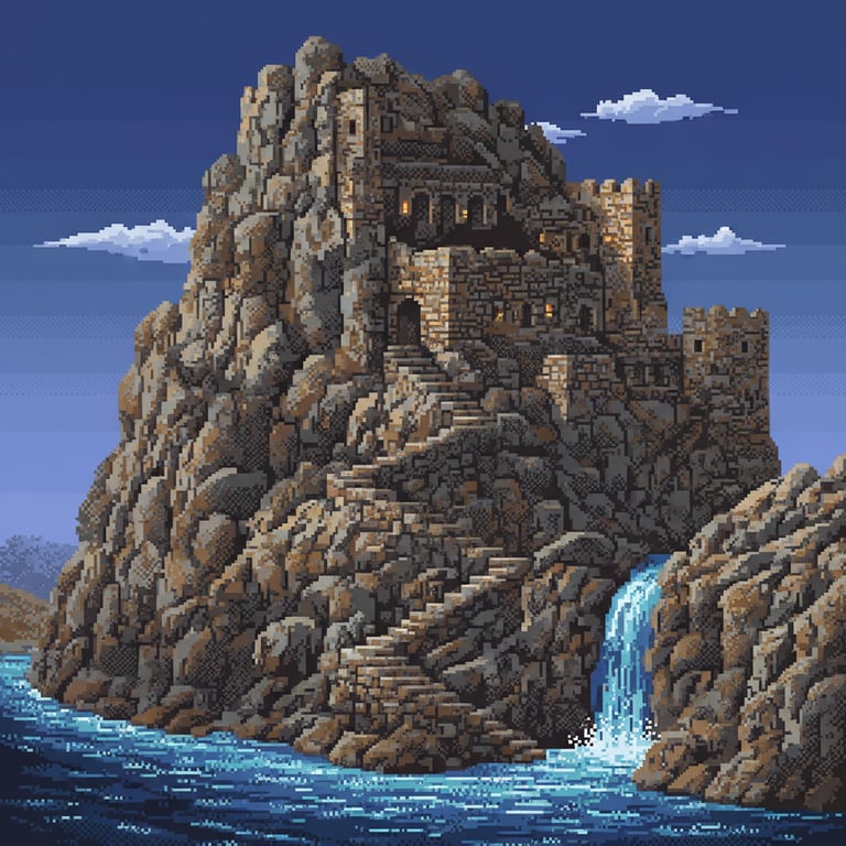 The Cursed Ascent — AI-generated collectible card | Egil Rock-Cut Castle 