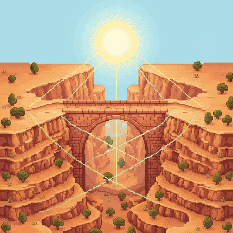 Geomantic Currents — AI-generated collectible card | Petrogriphia Bridge