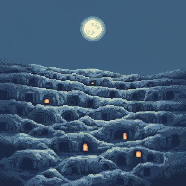 Moonlit Cave Cluster — AI-generated collectible card | Yoshimi Hundred Caves