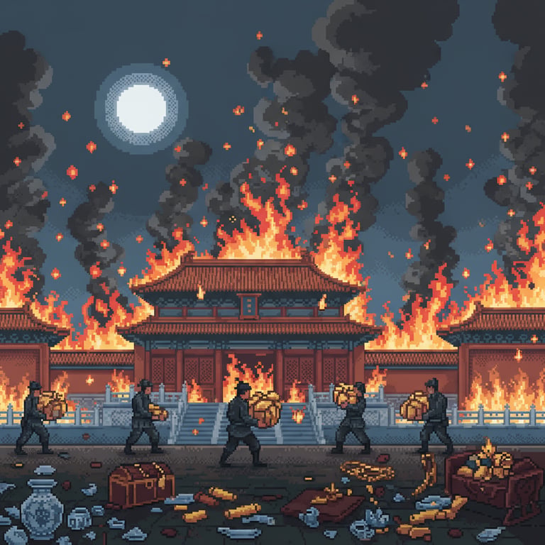 The Burning Garden — AI-generated collectible card | Yuanmingyuan Summer Palace