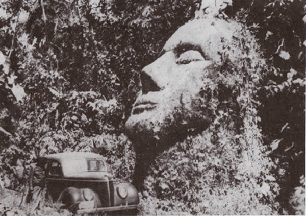 Guatemala Stone Head Padil Head Guatemala — original vintage photograph | Guatemala Stone Head 