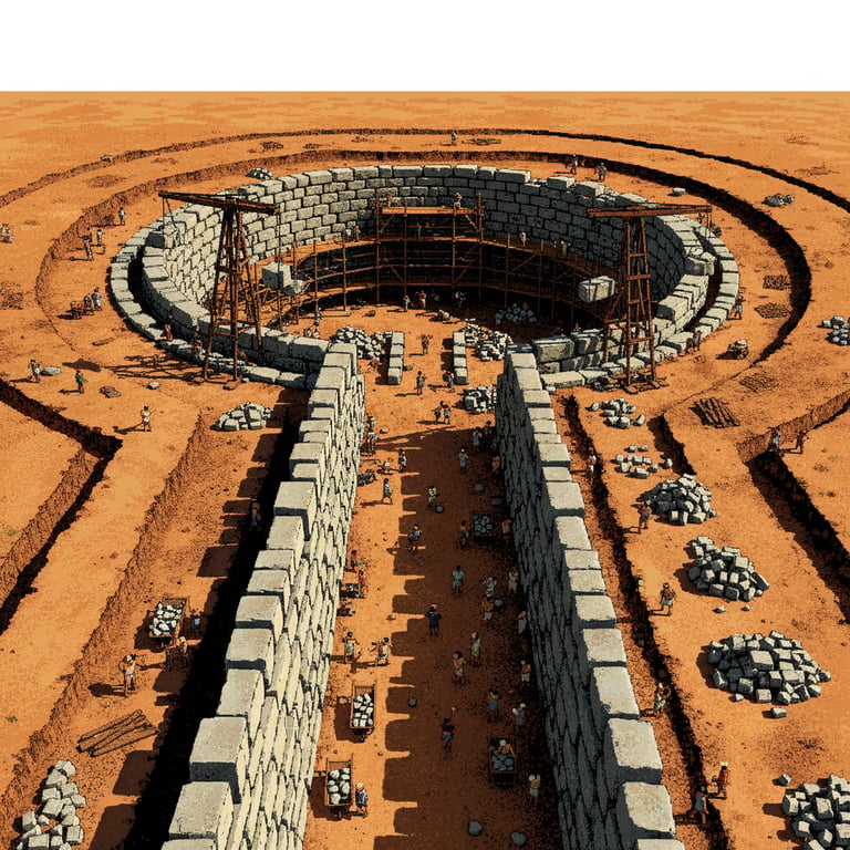 Cyclopean Construction — AI-generated collectible card | Treasury of Atreus