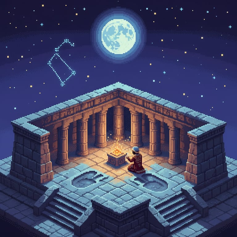 Celestial Alignment — AI-generated collectible card | Ain Dara Temple