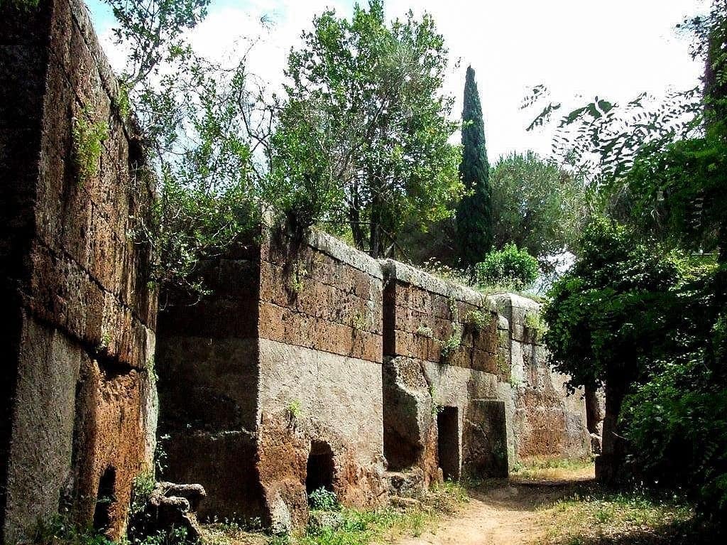 Amazing House Lie Etruscan Architecture Necropolis — Cerveteri Necropolis 