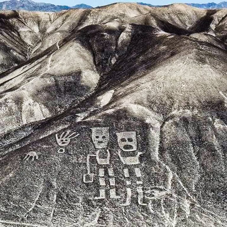 Ancient Bag Symbol Palpa Lines Desert Map — Palpa Lines Peru