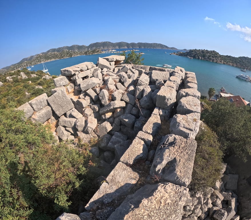 Ancient Lycian Architecture Tower — Dolochiste Submerged City