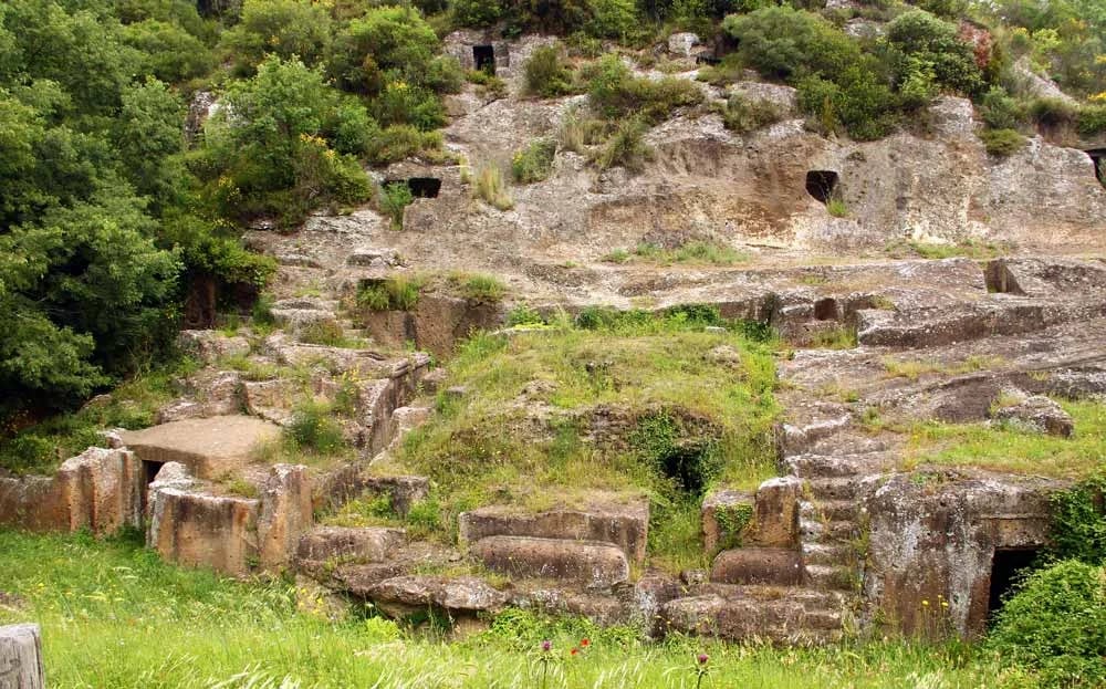 Ancient Ruins Etruscan City Remains — Cerveteri Necropolis 