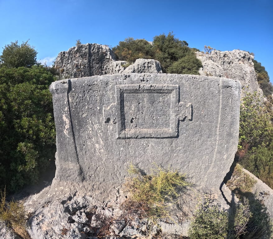 Ancient Stone Inscriptions Antiquity — Dolochiste Submerged City