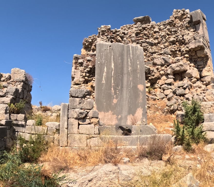 Ancient Stone Monolith Likian Capital — Xanthos Ancient City