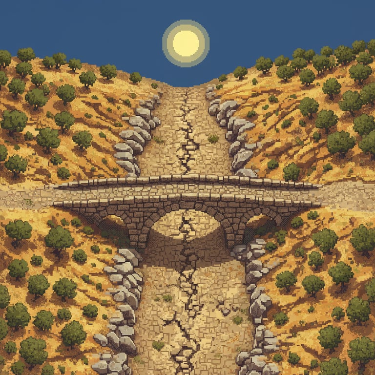 Cyclopean Sky-Path — AI-generated collectible card | Arkadiko Bridge