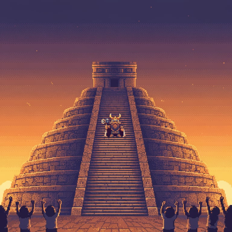 The Dwarf King’s Ascent — AI-generated collectible card | Pyramid of the Magician