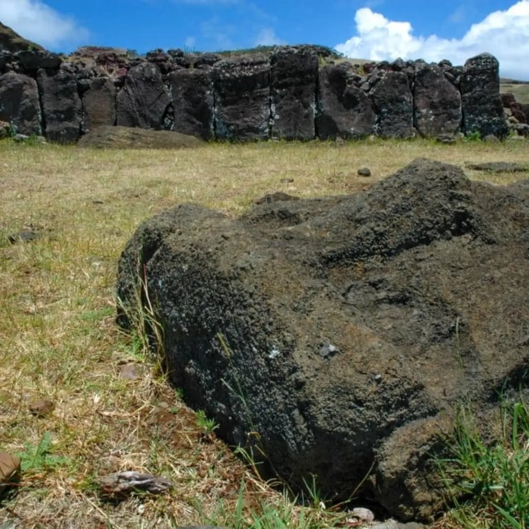 Back View Megalithic Wall Rapa Nui — Ahu Vinapu