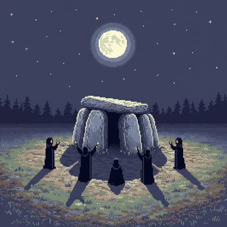 Moonlit Megalith — AI-generated collectible card | Anta do Vale da Laje 