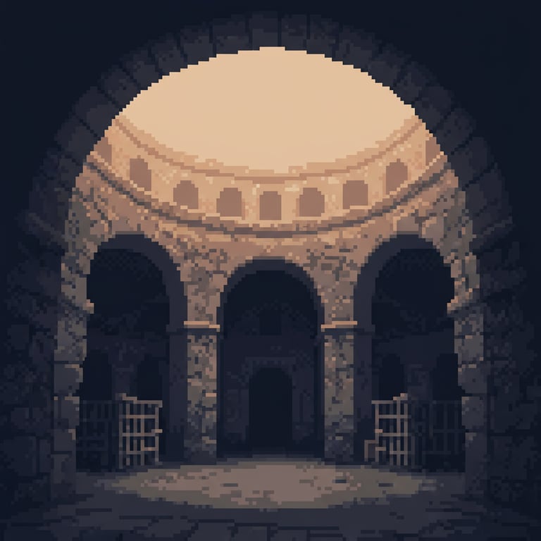 Subterranean Secrets — AI-generated collectible card | Amphitheatre of El Jem