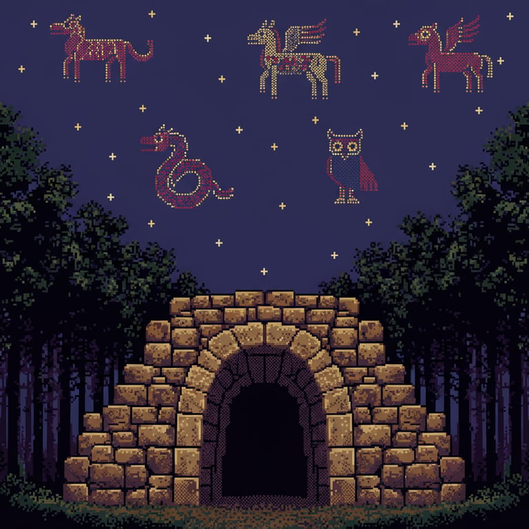 Celestial Etruscan Tomb — AI-generated collectible card | Etruscan Tomb of Faggeto