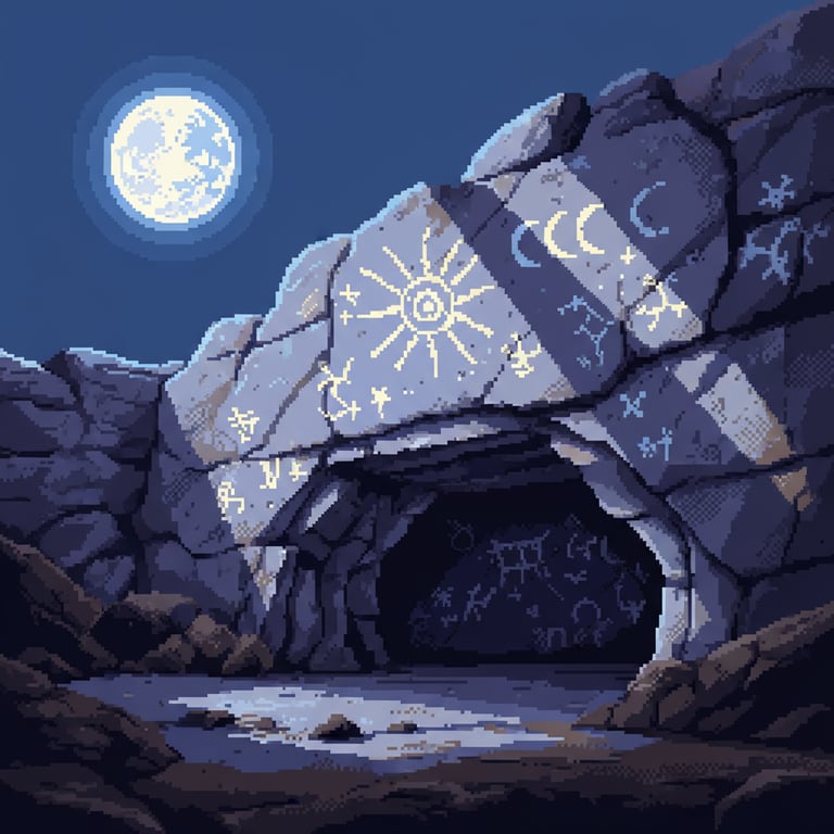 Celestial Chart Cave — AI-generated collectible card | Gobustan Historic Reserve