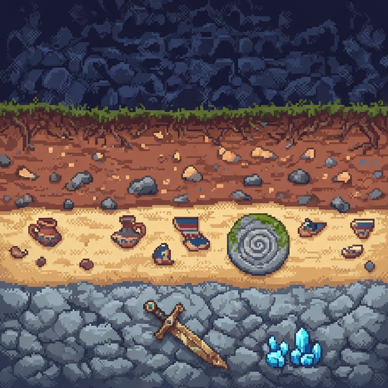Archaeological Stratigraphy — AI-generated collectible card | The Apiacás Lines