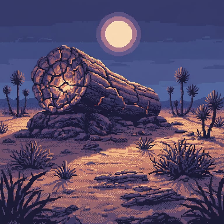 Stone Elders’ Vigil — AI-generated collectible card | Petrified Forest Khorixas