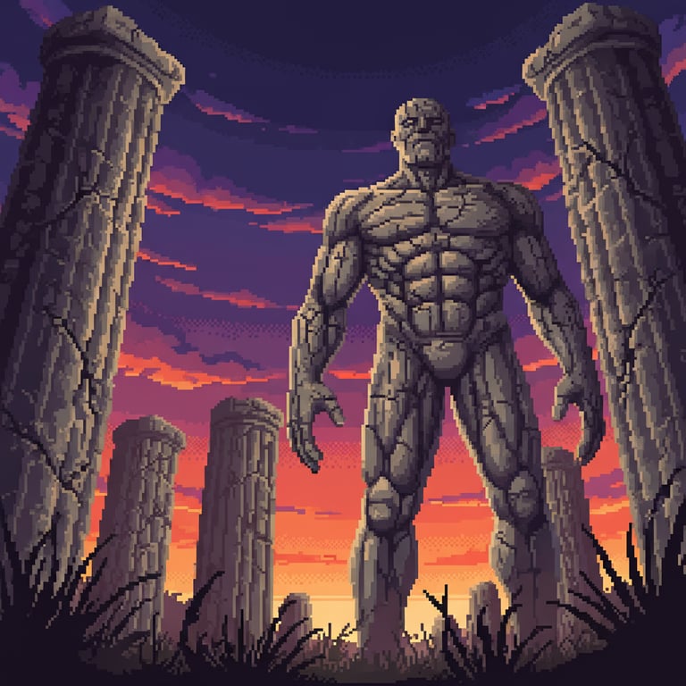 Titan’s Divine Retribution — AI-generated collectible card | The Stone Forest