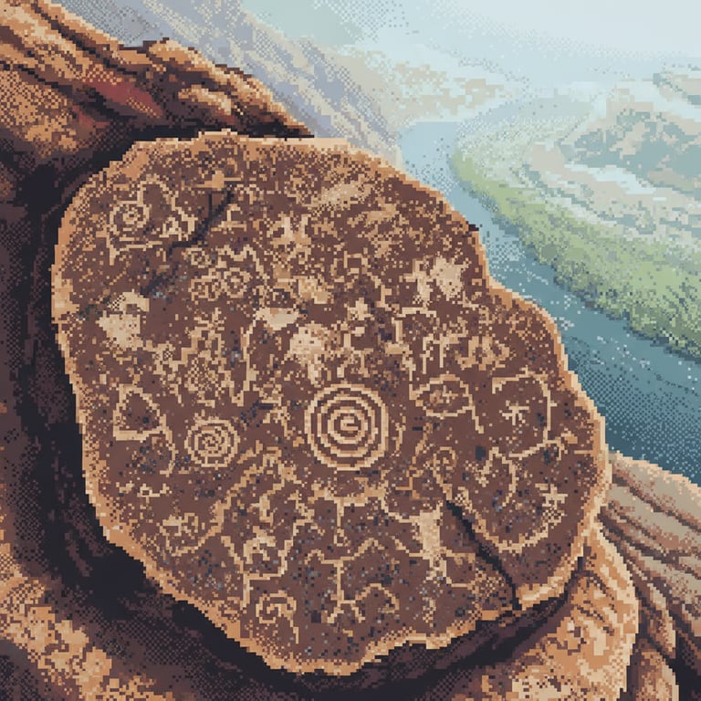 Ancient Whispers — AI-generated collectible card | Sand Island Petroglyphs