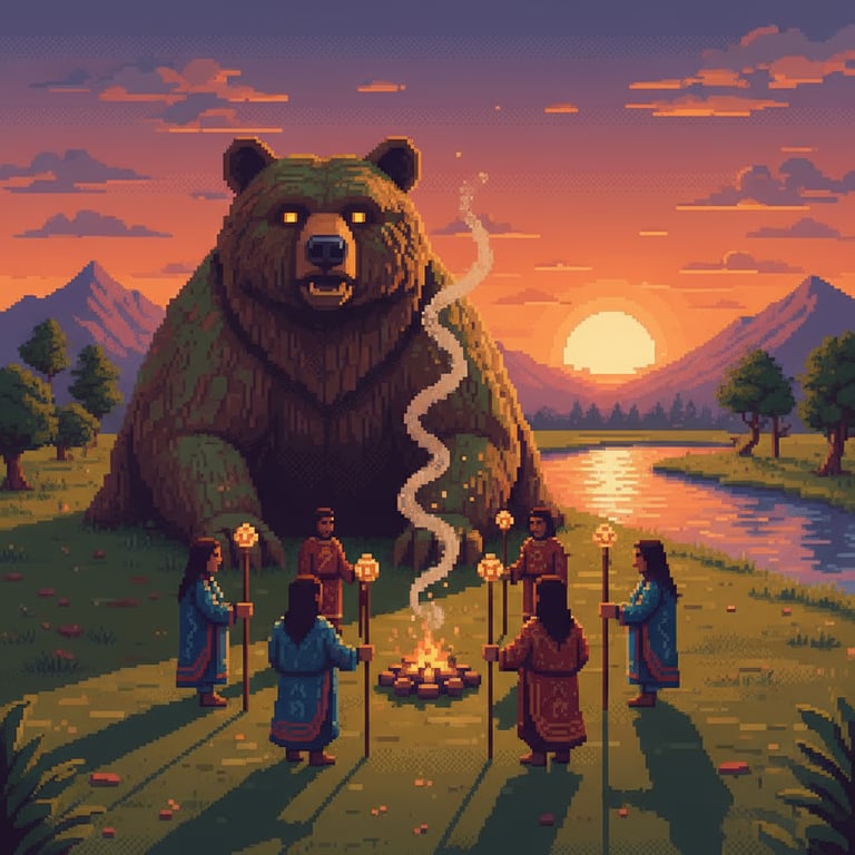 Sacred Bear Effigy — AI-generated collectible card | Effigy Mounds Iowa