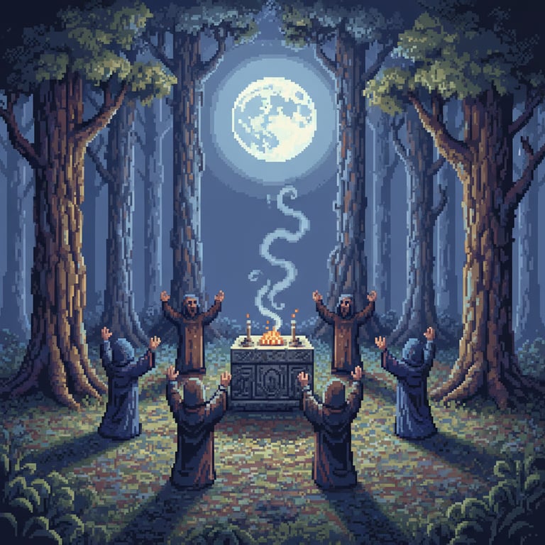 Sacred Forest Ritual — AI-generated collectible card | Tilisca Dacian Settlement 