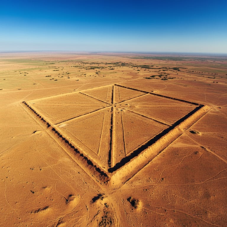 The Ushtogay Square — AI-generated collectible card | Mangystau’s Geoglyphs

