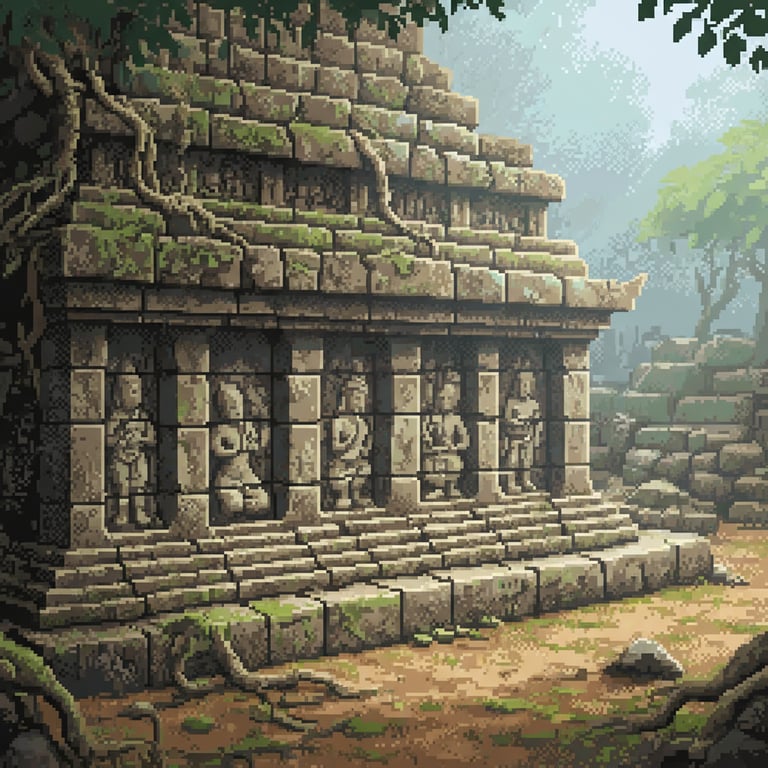 The Hidden Foot — AI-generated collectible card | Borobudur Temple