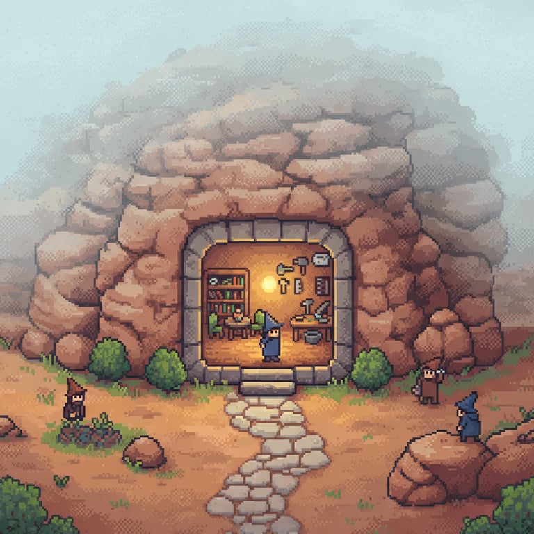 Koro-pok-guru Dwelling — AI-generated collectible card | Yoshimi Hundred Caves